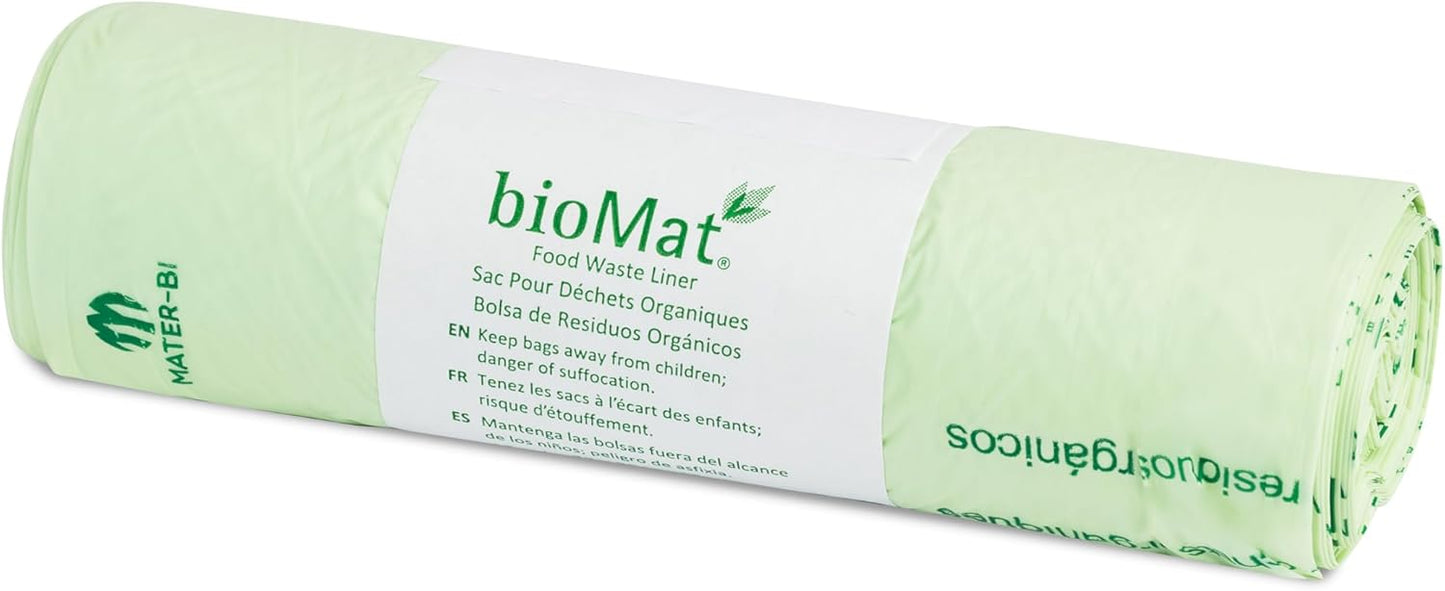 bioMat 35 Gallon Compostable Trash Bags, 10 Count, Biodegradable Trash Bags for Compost Bin, BPI ASTM D6400 and CMA Certified, Keep your Bin Clean
