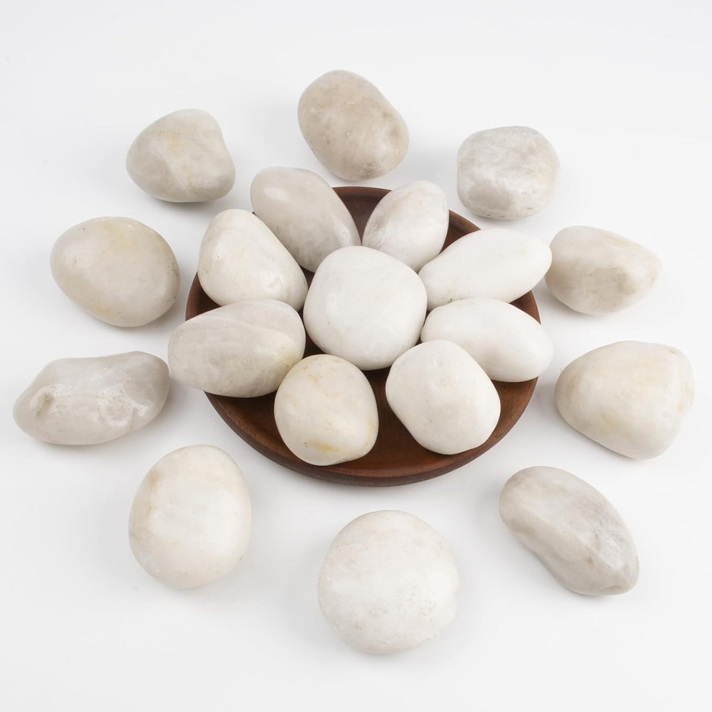 Natural Polished White River Rocks, 2-2.5 inches, 20 lbs - Suitable for River Rocks in Landscaping, Aquariums, and Drainage for Garden and Indoor Plants (White, Weight: 20 LB)