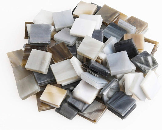 Mosaic Tiles 270 Pieces / 200 g Pack of Colored Mica Glass Mosaic Tile Supplies for Home Decoration, DIY Crafts, Plates, Picture Frames, Flowerpots – 1x1 cm Square Tiles (Nostalgic)