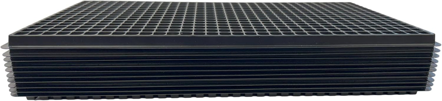 512 Cell Seedling Plastic Nursery Trays, 10 Pack, Thick Durable Germination Plug Trays, 5120 Cells Reusable Plant Propagation