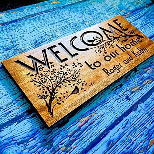 Custom Wooden Signs, Personalized Wood Signs, Custom Wood Signs, Personalized Cabin Signs, Outdoor Wooden Sign, Family Name Signs (Welcome Rectangle)