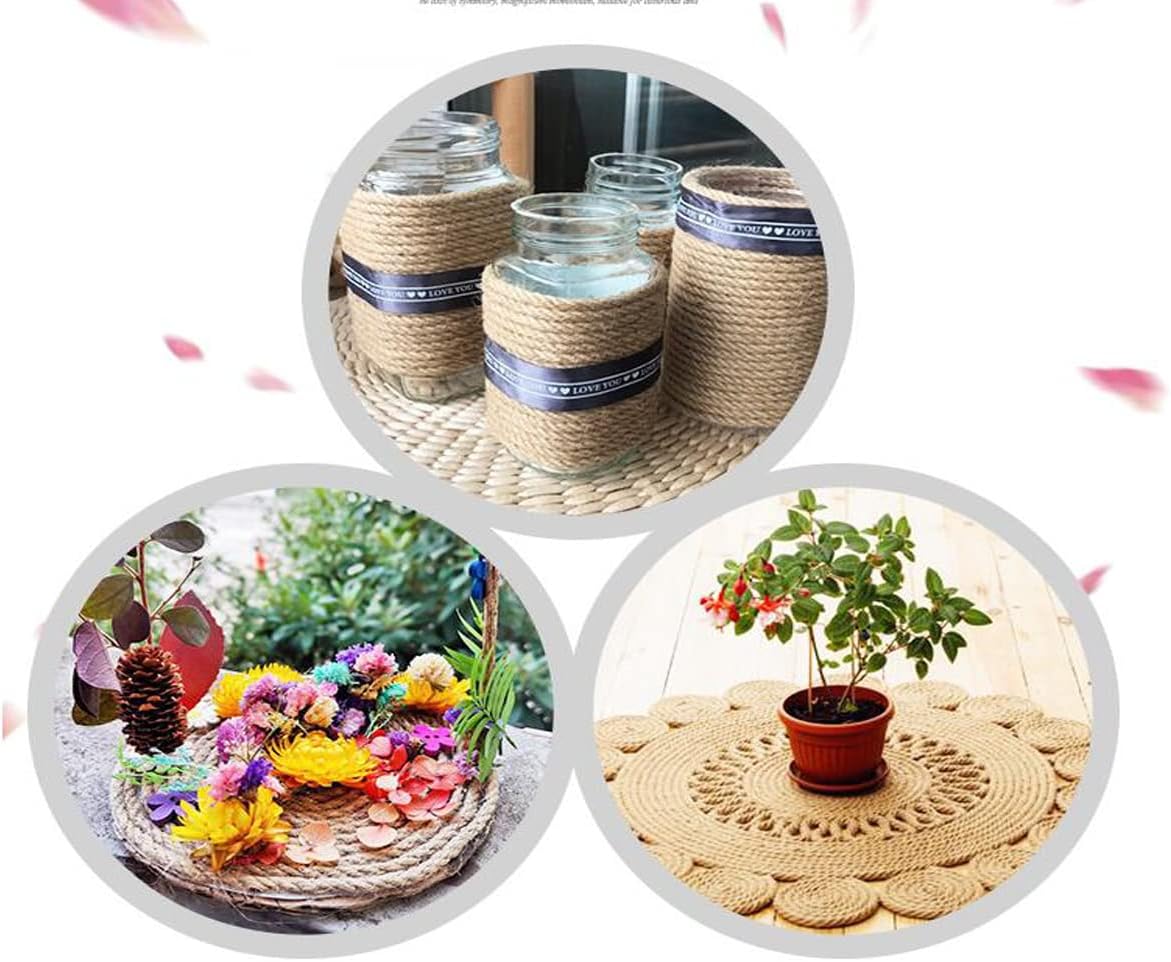 1/4 in (6 mm) X 164 Ft (50 Meters) Natural Sisal Hemp Rope Heavy Duty Thick Twine for Cat Scratcher Post Tree, Garden, Binding, Crafts Packing Material