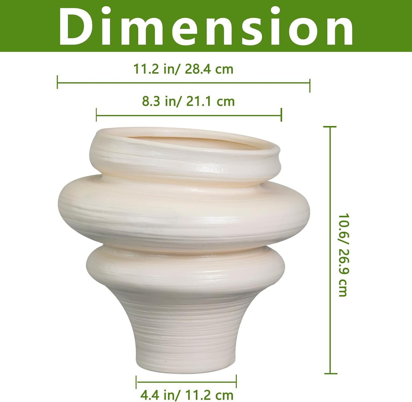 Ceramic Bonsai Planters 11 Inch - Pots for Plants Indoor Outdoor, Plant Pot with Drainage Hole, Decorative Flower Pot for Home Garden Patio Office, Gift for Men Women, White