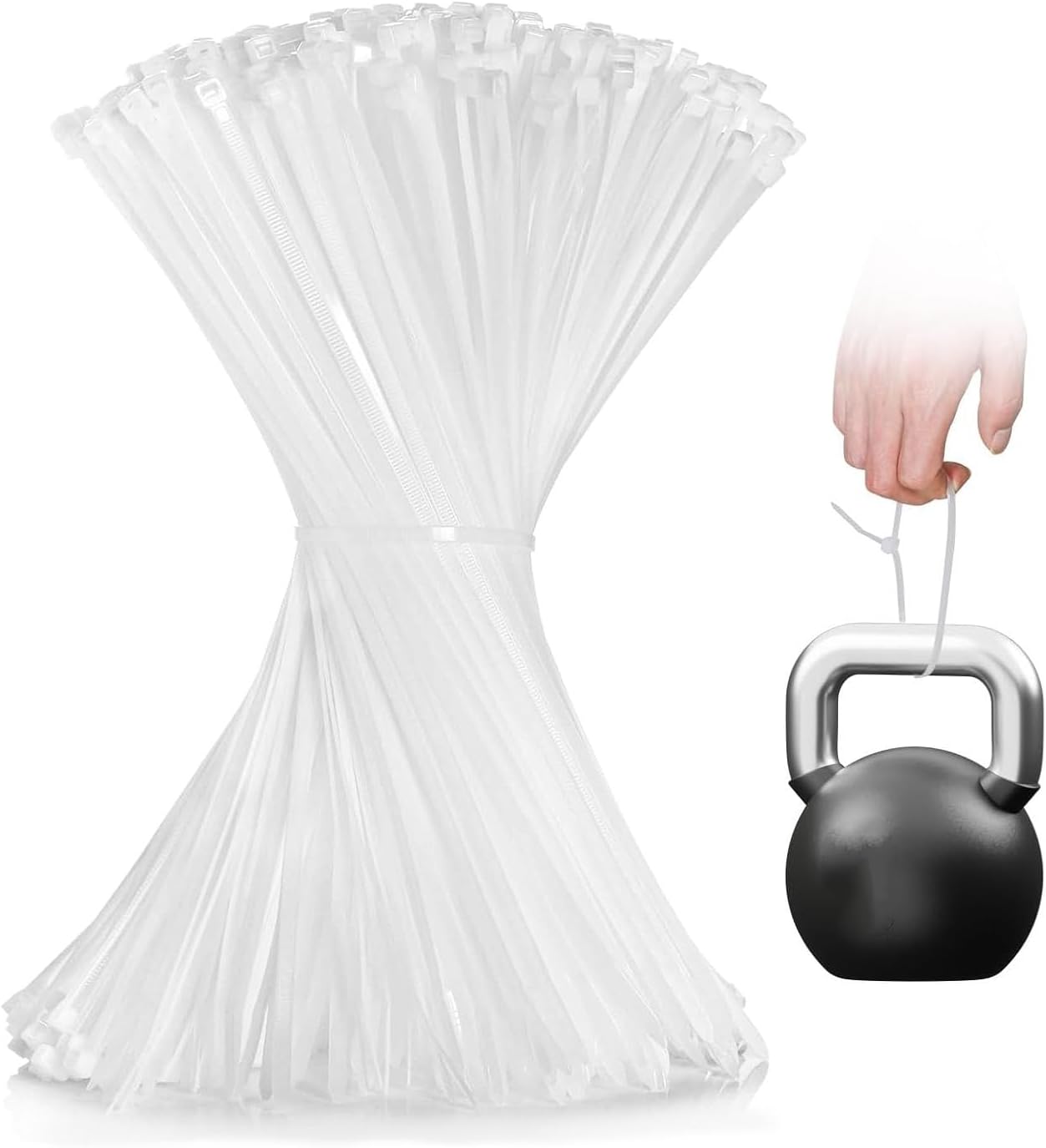 Zip Ties (100 Pack), Heavy Duty Cable Ties with 200 lbs Tensile Strength, Multi-Purpose Adjustable Black, UV Resistant Indoor and Outdoor Zip Ties for Home, Office