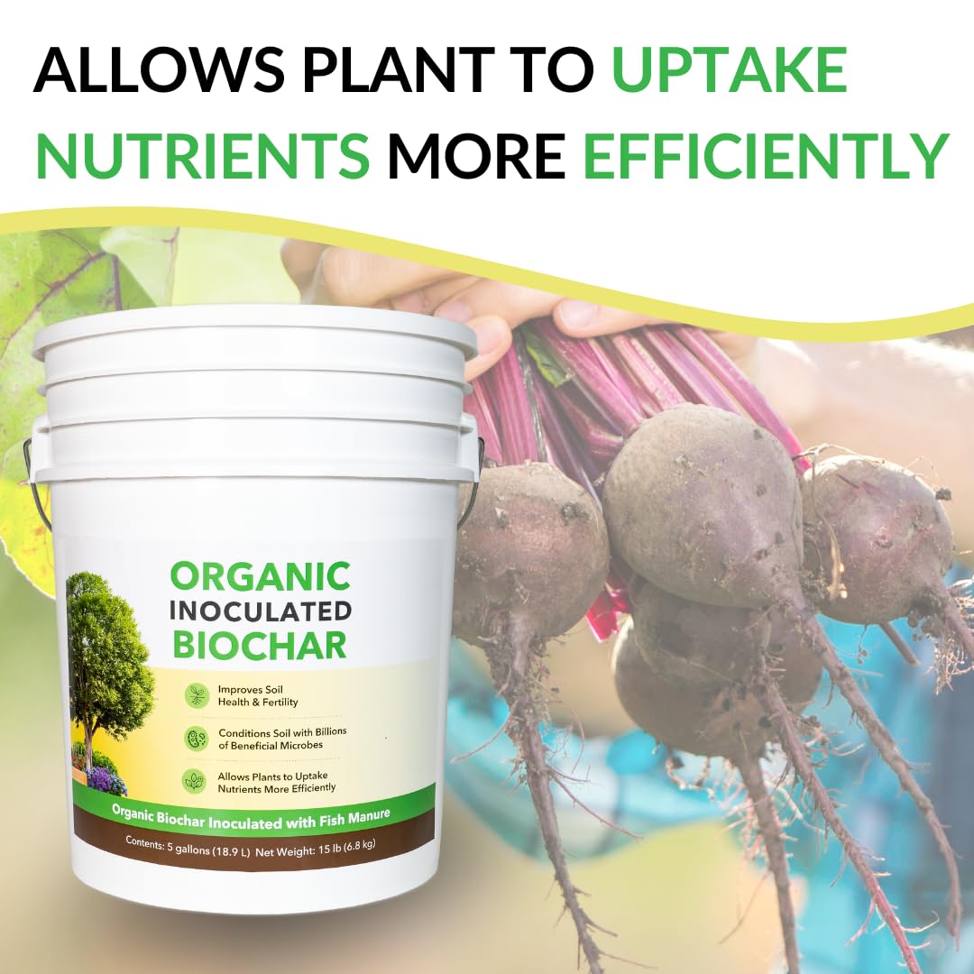 FOOP Organic Inoculated Biochar: Helps Plants and Trees Get The Most Out of Soil | Allows Plants to Uptake Nutrients More Efficiently | Contains Millions of Soil-Enriching Micro-Organisms | 5G Pail