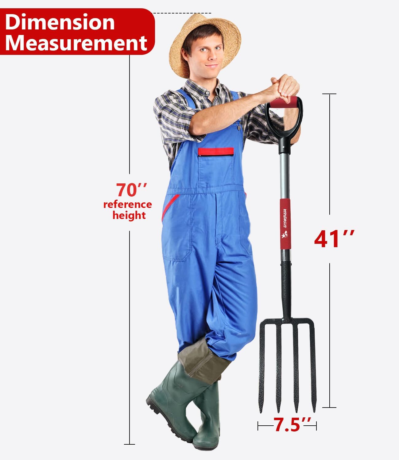 Garden Digging Forks with Premium 4-Tine Forged Steel Digging Fork D-Grip Handles 41" Sturdy Metal D-Handle Virtually Unbreakable Gardening Tool 2 Pcs