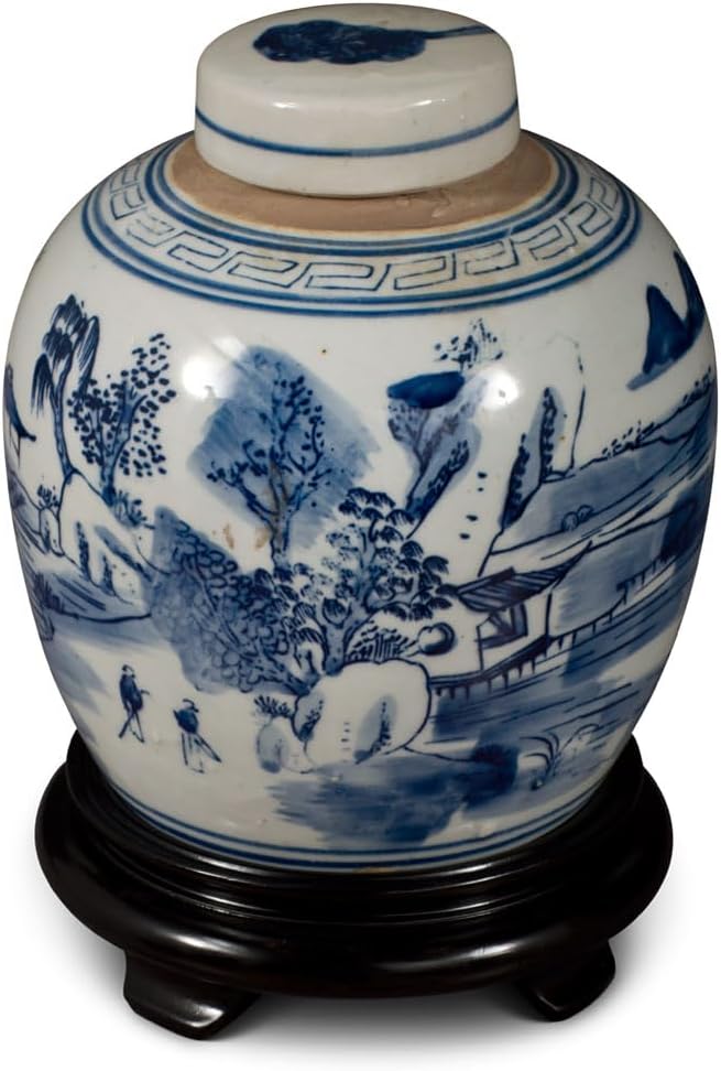 China Furniture and Arts Blue and White Porcelain Scenery Chinese Jar