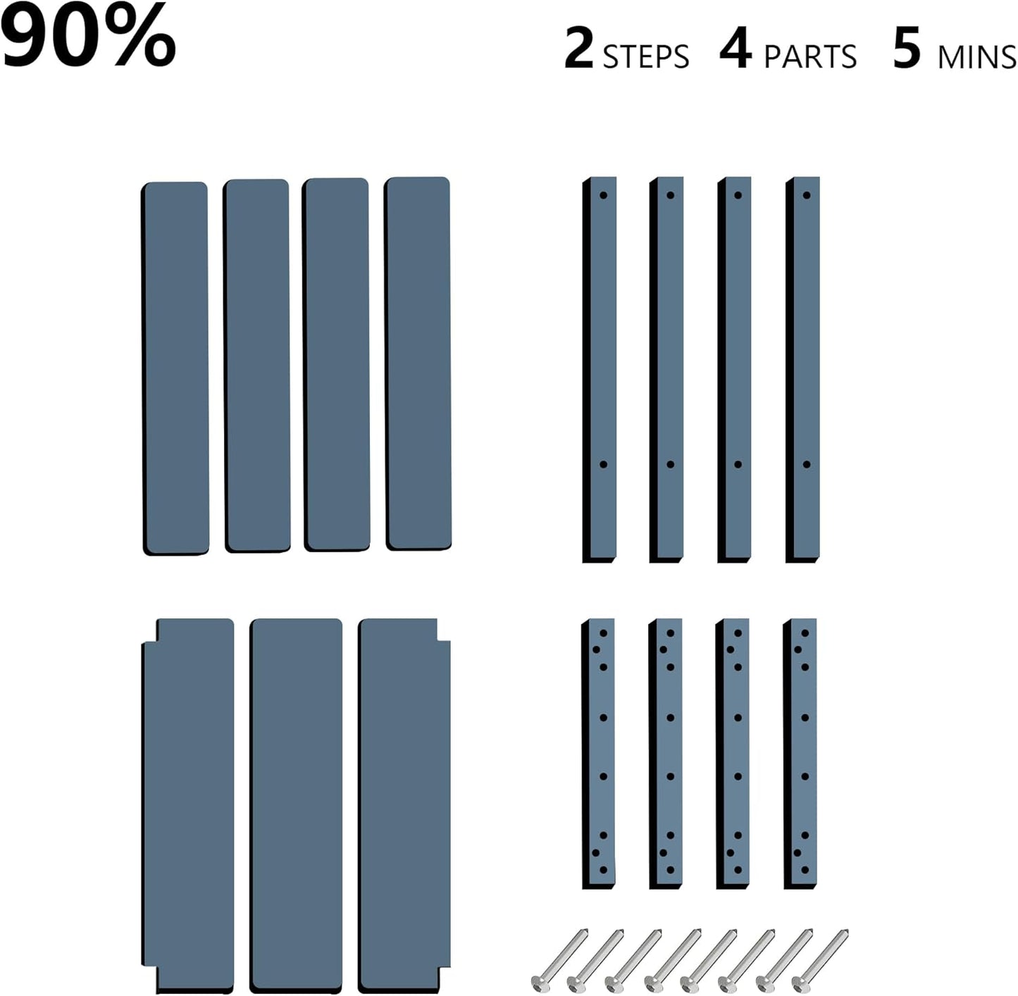 Outdoor Side Table, Weather Resistant HDPE Outdoor Table, 2-Tier Small Patio Tables for Outside or Indoor (Navy Blue)