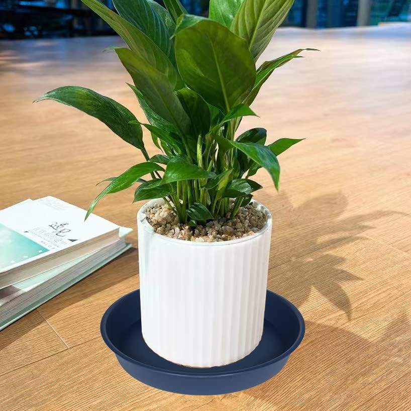 2 Pack of 16 17 inch Plant Saucer (15 inch Base), 2.3" Depth, Plant Trays for Pots, Plastic Plant Saucers for Indoors, Flower Pot Drip Trays for Planter (17", Blue)