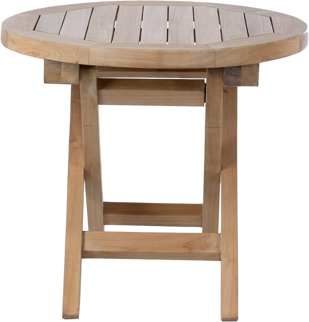 Teak Wood Folding 20”-Inch Outdoor Coffee Table - Perfect for Camping & Outdoor Entertaining - Ideal for Backyard, Front Porch, Balcony (Round)