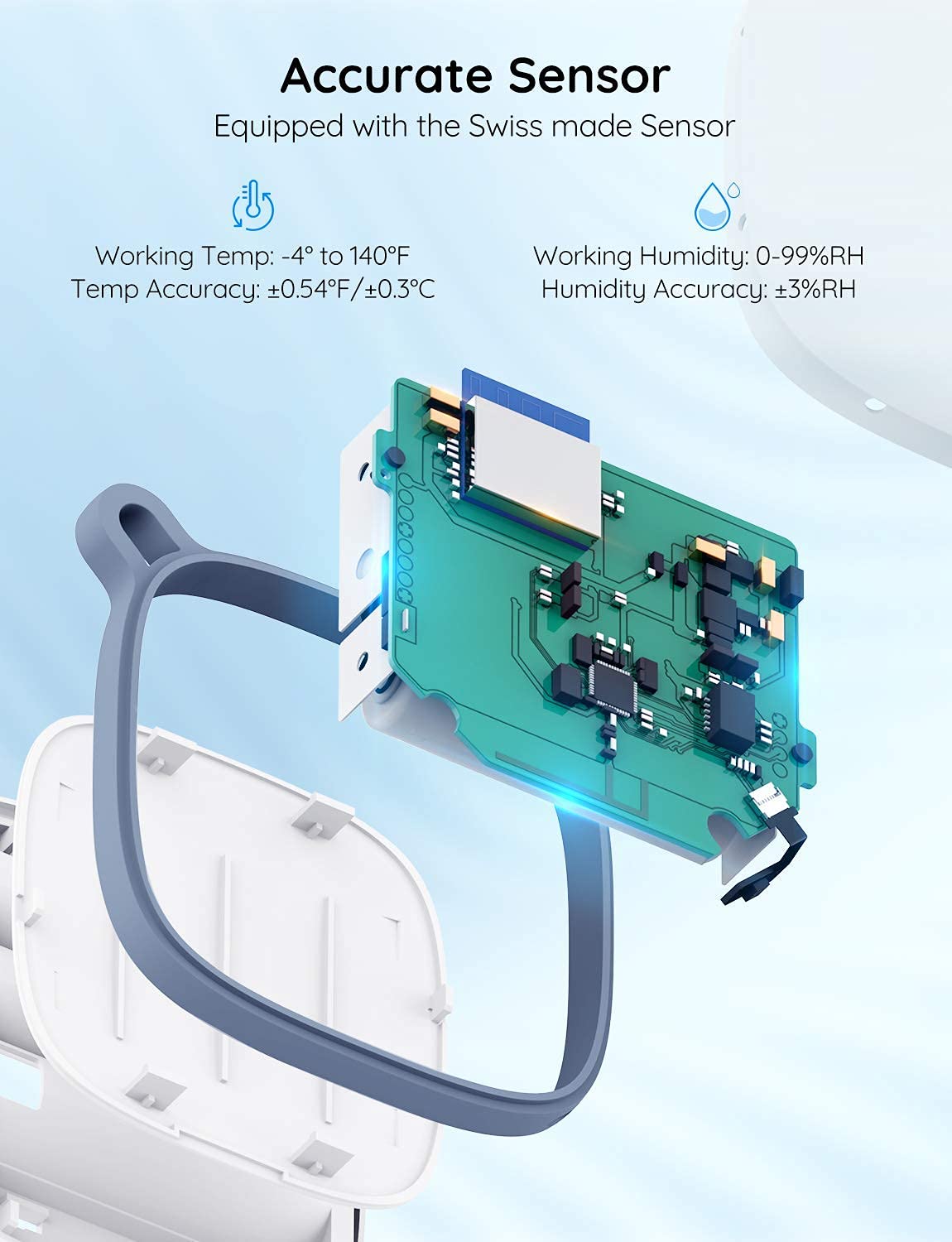 Govee WiFi Thermometer Hygrometer H5179, Smart Humidity Temperature Sensor with App Notification Alert, 2 Years Data Storage Export, Remote Monitor for Room Greenhouse （Only Support 2.4G Wi-Fi）