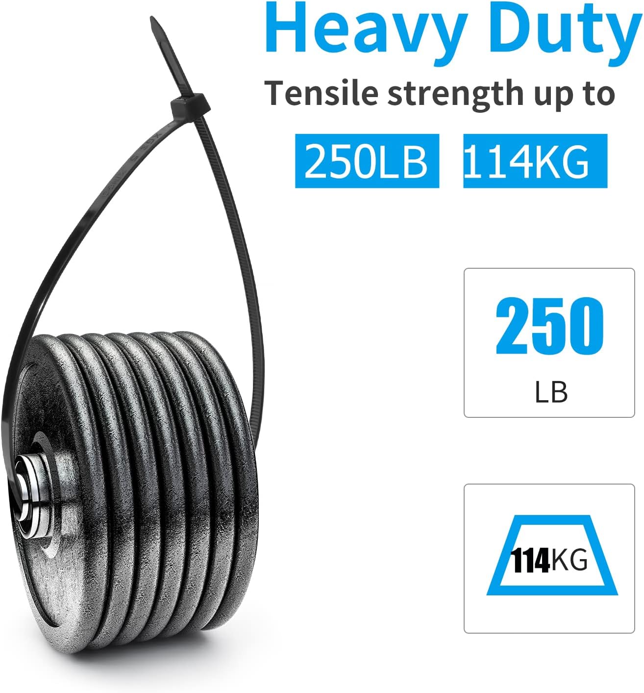 XINGO 31 inch Black Zip Ties Heavy Duty 40PCS, 250 LBS Ultra Strong Plastic Wire Ties, Large Cable Ties Extra Long Tie Wraps, Indoor and Outdoor UV Resistant