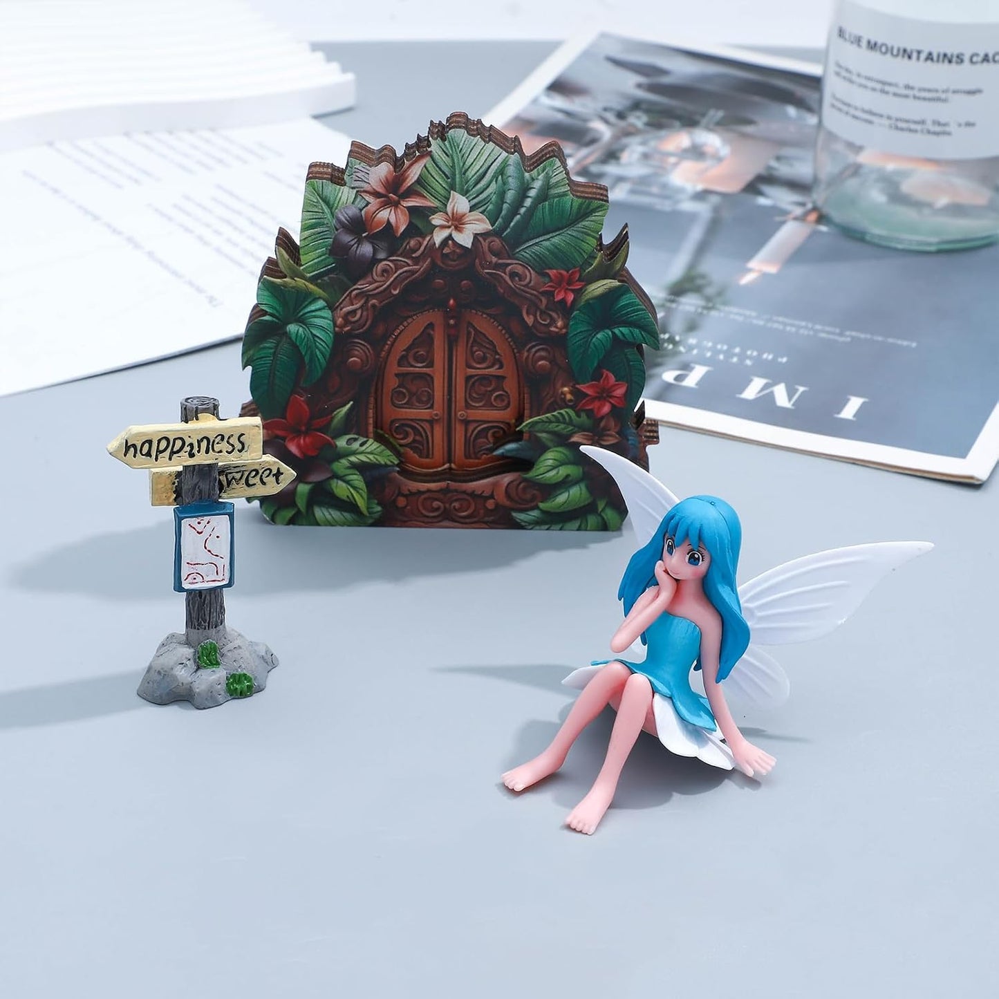 ONEST 6 Pieces Miniature Fairy Garden Accessories Small Fairy Figurines Hand Painted Fairies Figures for Car Decor Garden Flower Pot Birthday Cake Topper