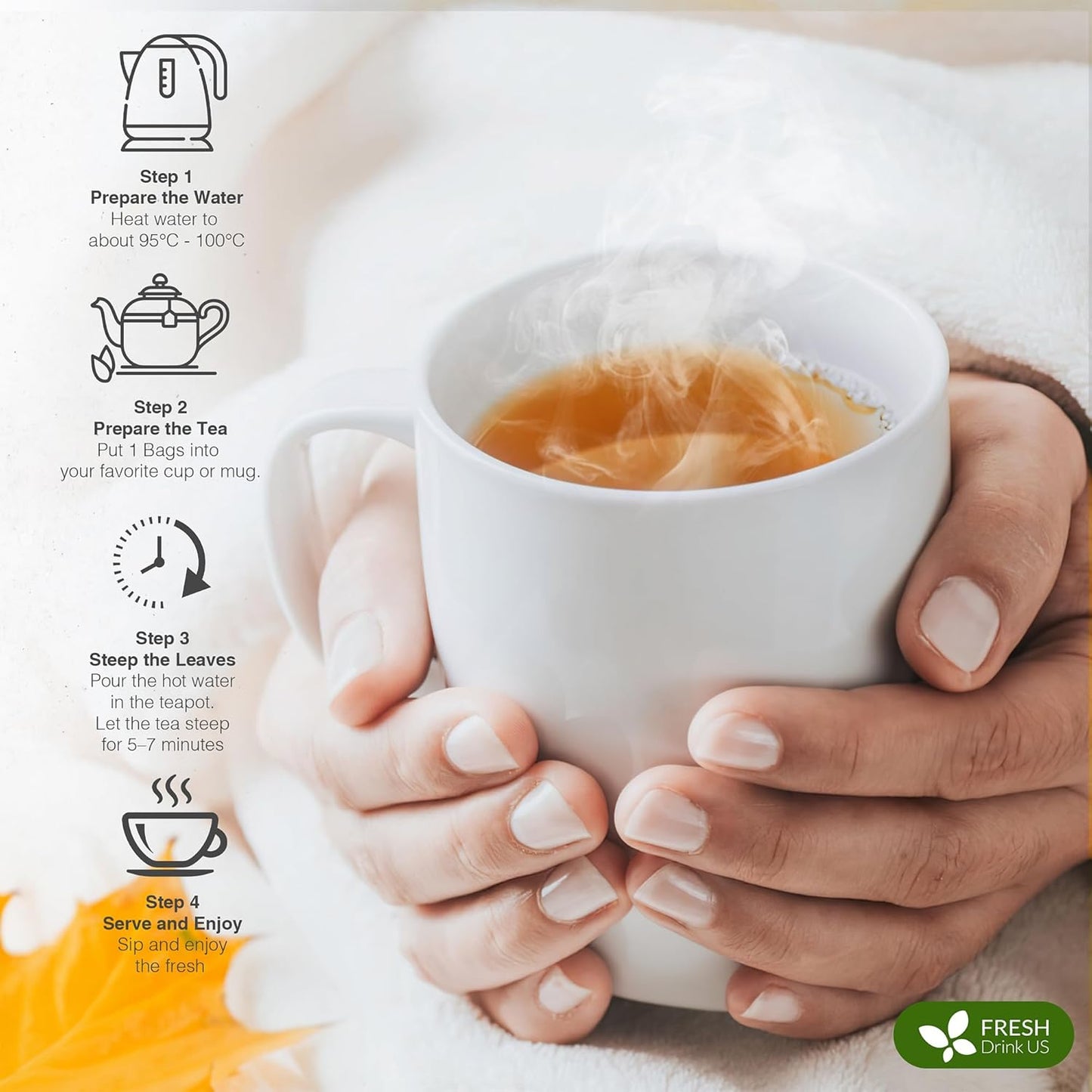 FreshDrinkUS, Premium 75 Tea Bags Men Super Detox Tea – Herbal Blend with Senna, Dandelion Root, Ginger, Peppermint & More – 100% Natural, Sugar-Free. Caffeine-Free. Gluten-Free. Vegan