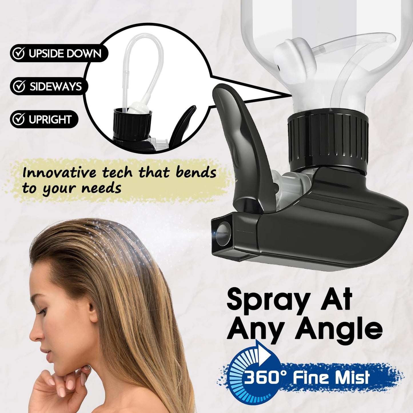 2 Packs Plastic Spray Bottles 360° Water Spray Bottle for Cleaning - 10 oz/300 ml Upside Down Spray Bottle Small Squirt Bottle with Adjustable Nozzle for Hair, Cooking, Plant, Pet (Brown + Green)