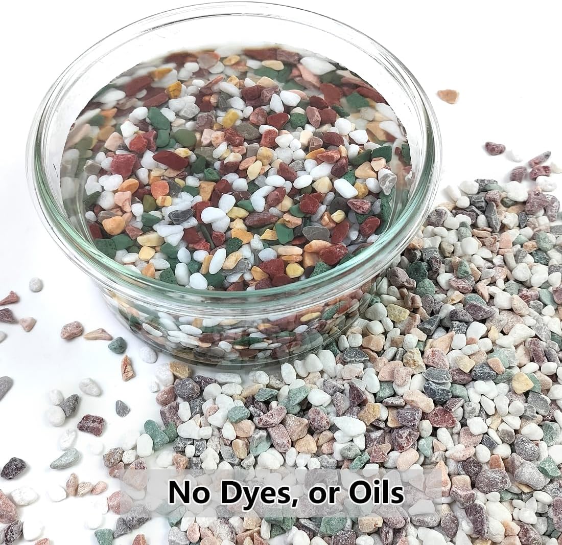 5LB Succulent and Cactus Gravel Pebbles, 1/5 Inch Natural Decorative Polished Stones, River Rocks for Vases Gardening Indoor and Outdoor Decorative Rocks, Colorful