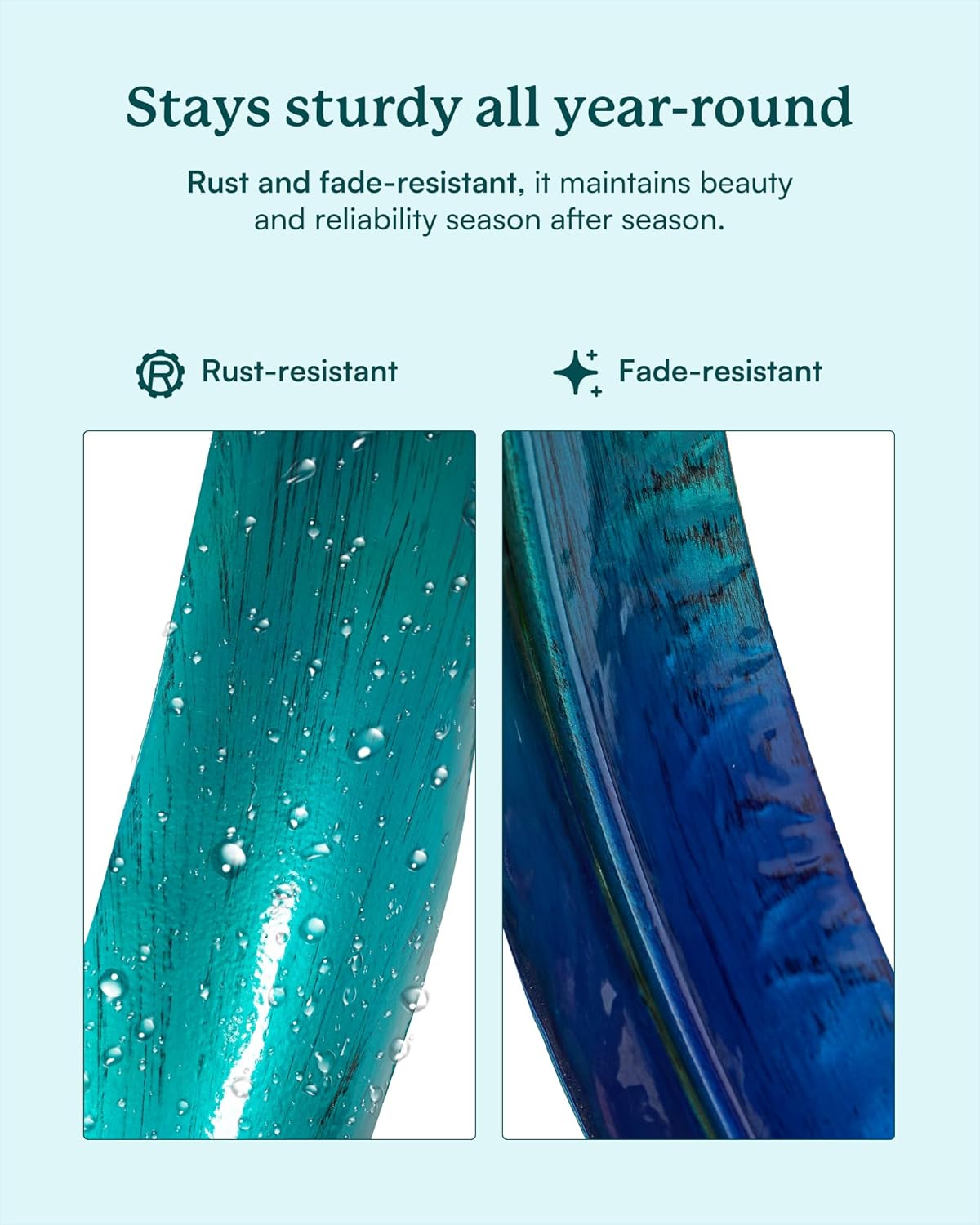 82 inch Wind Spinners Outdoor - Extra Large Outdoor Metal Wind Sculptures Spinners with Solar Light, Windmills for The Yard Garden, Yard Art Garden Lawn Decor - Peacock Blue