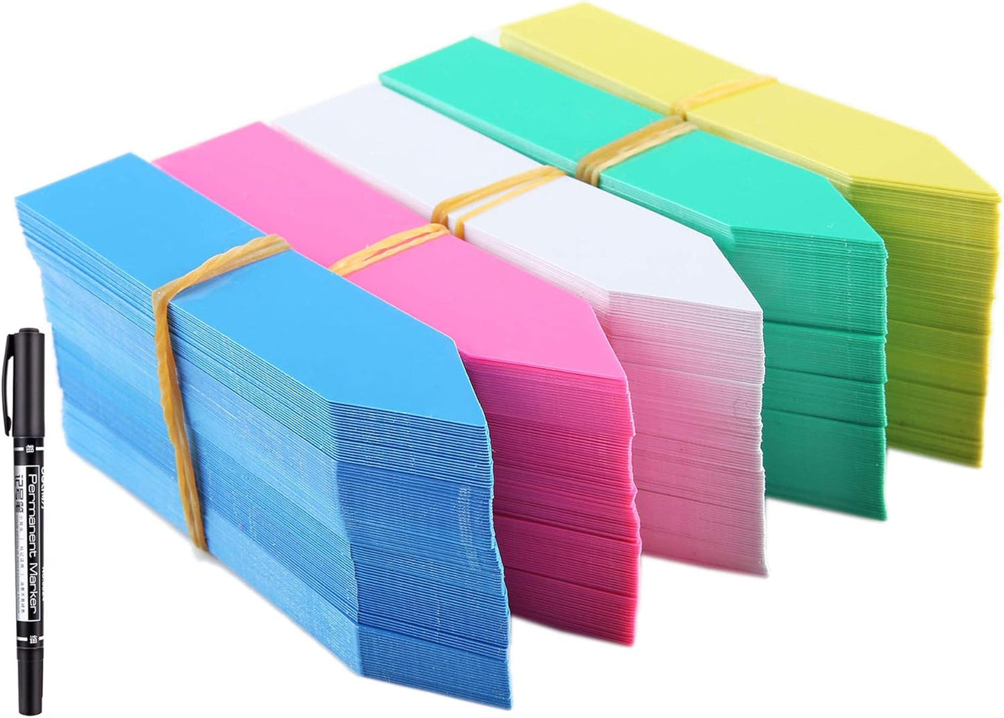 1000 Pcs 4 Inch Plastic Garden Plant Tags Nursery Garden Labels Markers Plant Stakes Waterproof Pot Labels, 5 Colors