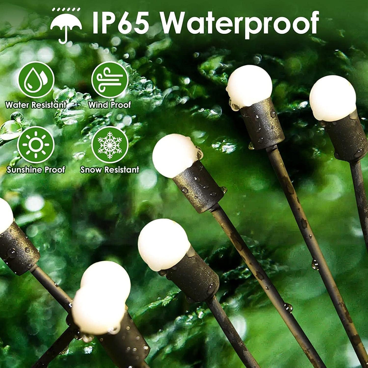 2025 Upgraded Solar Lights Outdoor, 8 Pack 64LED Solar Garden Lights, Firefly Light Outdoor Waterproof, Sway by Wind, Twinkle Firefly Light for Yard Patio Pathway Garden Decoration (Warm White)