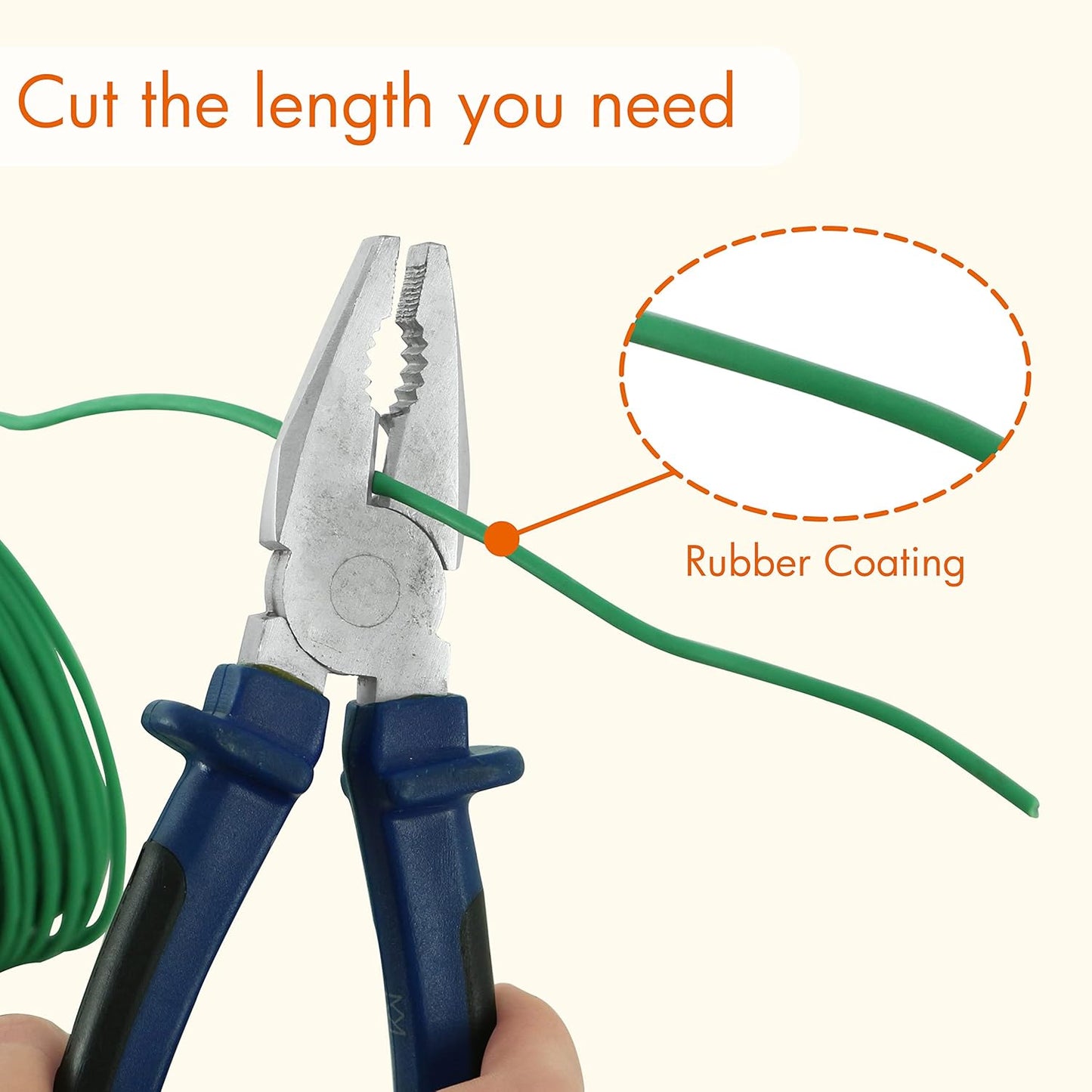 Gardzen 65ft Soft Garden Wire, Reusable Plant Ties, Rubber Coated Training Wire for Supporting Indoor Outdoor Plants and Home Organizing