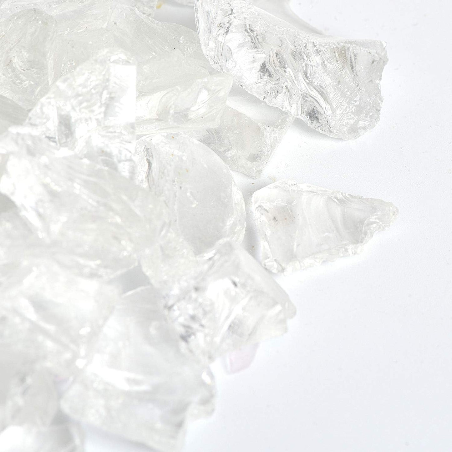 High Luster Reflective Fire Glass Gravel,Fire Gems,Fire Drops,Fire Glass Pebbles Stones Beads Chips for Fire Pit Fish Tank Aquarium Garden,1-2cm,580g/1.27lb (Crystal)