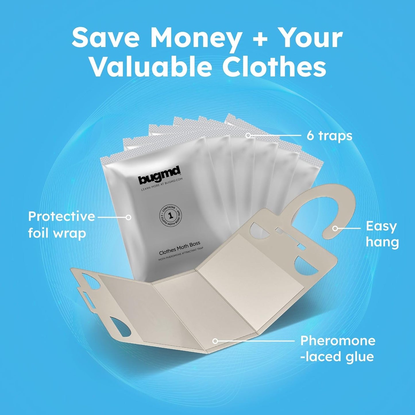 Clothes & Pantry Moth Traps (18 Count) – Sticky Glue Pheromone-Based Repellent for Closets, Cabinets & Wardrobes – Non-Toxic - Green