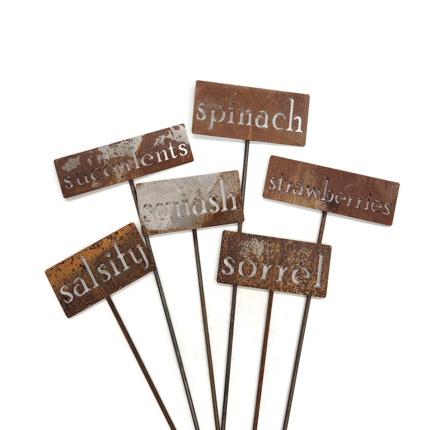 Classic Metal Garden Markers 19 Inches Tall (sweet pepper, Naturally Rusted)