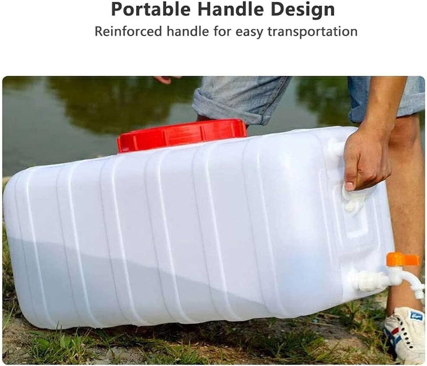 Large Plastic Water Storage Tanks Emergency Water Storage 50L/80L/110L/200L Camping & Hiking Water Storage Water Container Multifunctional Water Tank(Size:110L/29gallon)