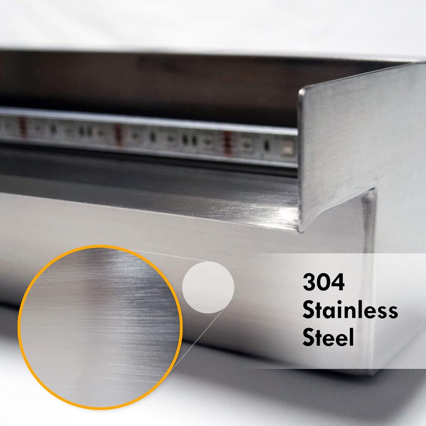 HALF OFF PONDS Steel Elegance 12" Color Changing Lighted Stainless Steel Spillway - STE12CC-HOP