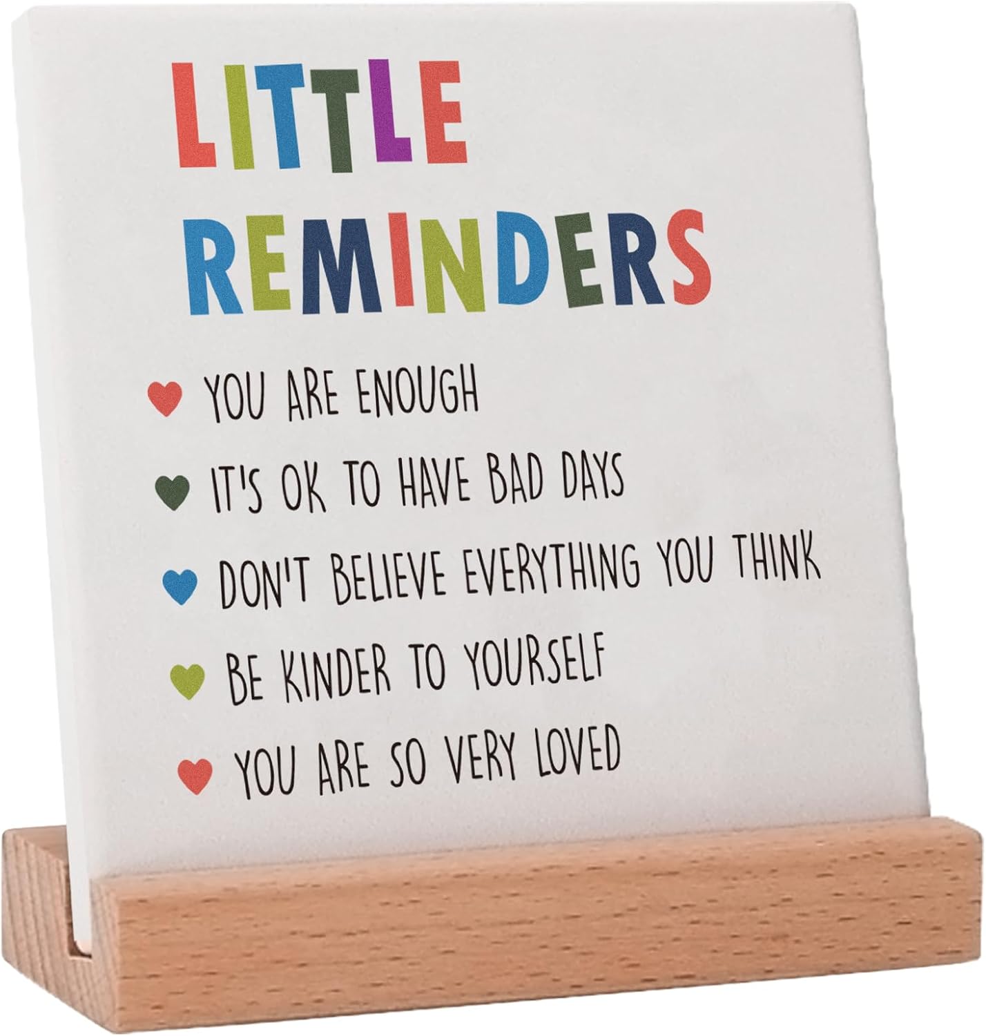 Inspirational Motivational Gifts Little Reminders for women, Positive Mental Health Gifts for Her Teenage Girls Boys, Encouragement Decor Plaque for Office Home