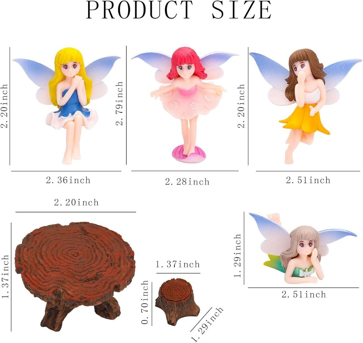 ONEST 9 Pieces Miniature Fairy Garden Accessories Small Fairy Figurines Hand Painted Fairies Figures for Car Decor Garden Flower Pot Birthday Cake Topper