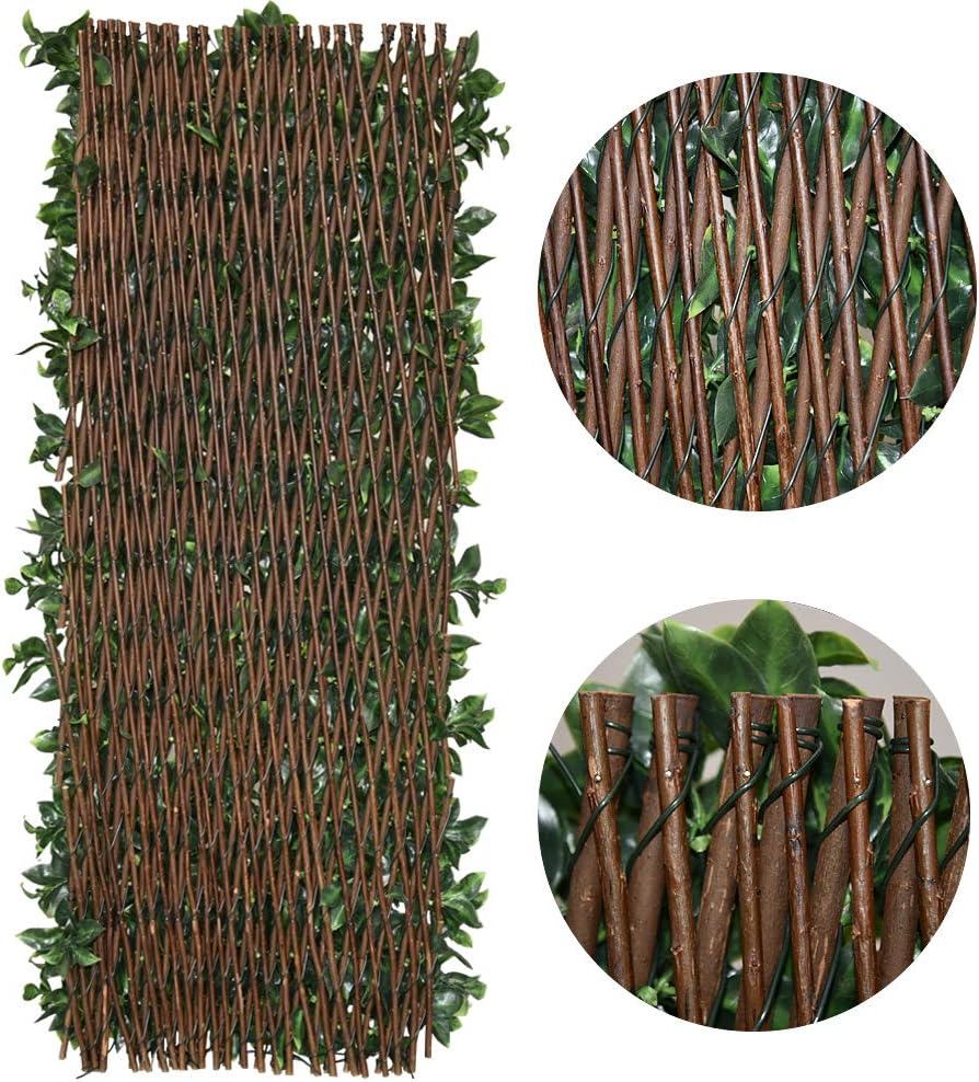 Expandable Fence Privacy Screen for Balcony Patio Outdoor,Decorative Faux Ivy Fencing Panel,Artificial Hedges (Single Sided Leaves)…7