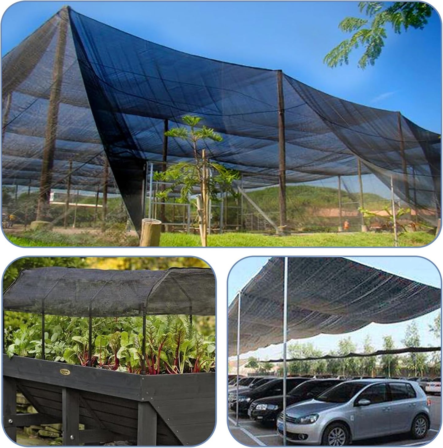 LOVE STORY 6.5x16.5FT 55% Black Shade Cloth Sun Shade Net UV Resistant Mesh Tarp Plant Cover Sunblock Net for Garden,Greenhouse,Vegetables,Flowers