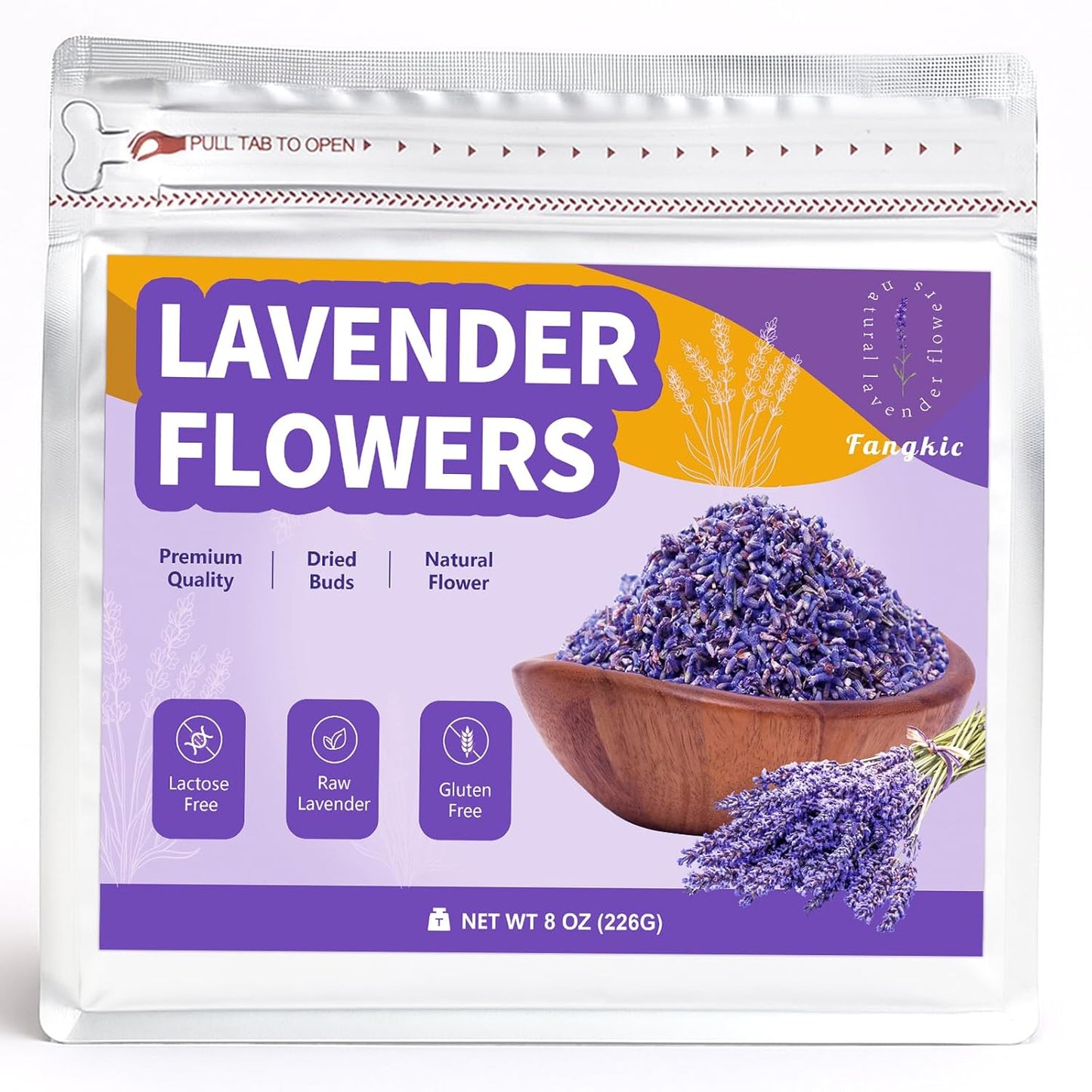 Dried Culinary Lavender Flowers - Food Grade Lavender Buds for Tea, Baking, Potpourri, Home Fragrance & Sachets, Edible Flowers - Gluten Free (8 oz)