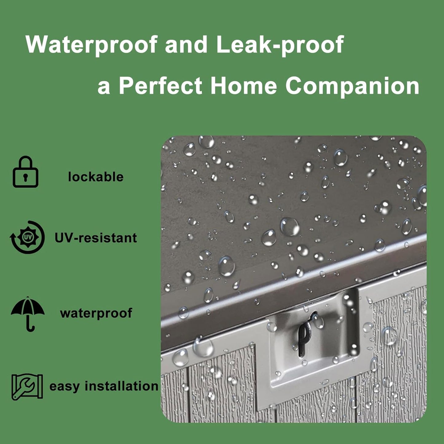 110 Gallon Large Resin Outdoor Storage Box,Waterproof Deck box for Patio Furniture,Garden Tools,Lockable Patio Storage Box,Blow-Molded HDPE