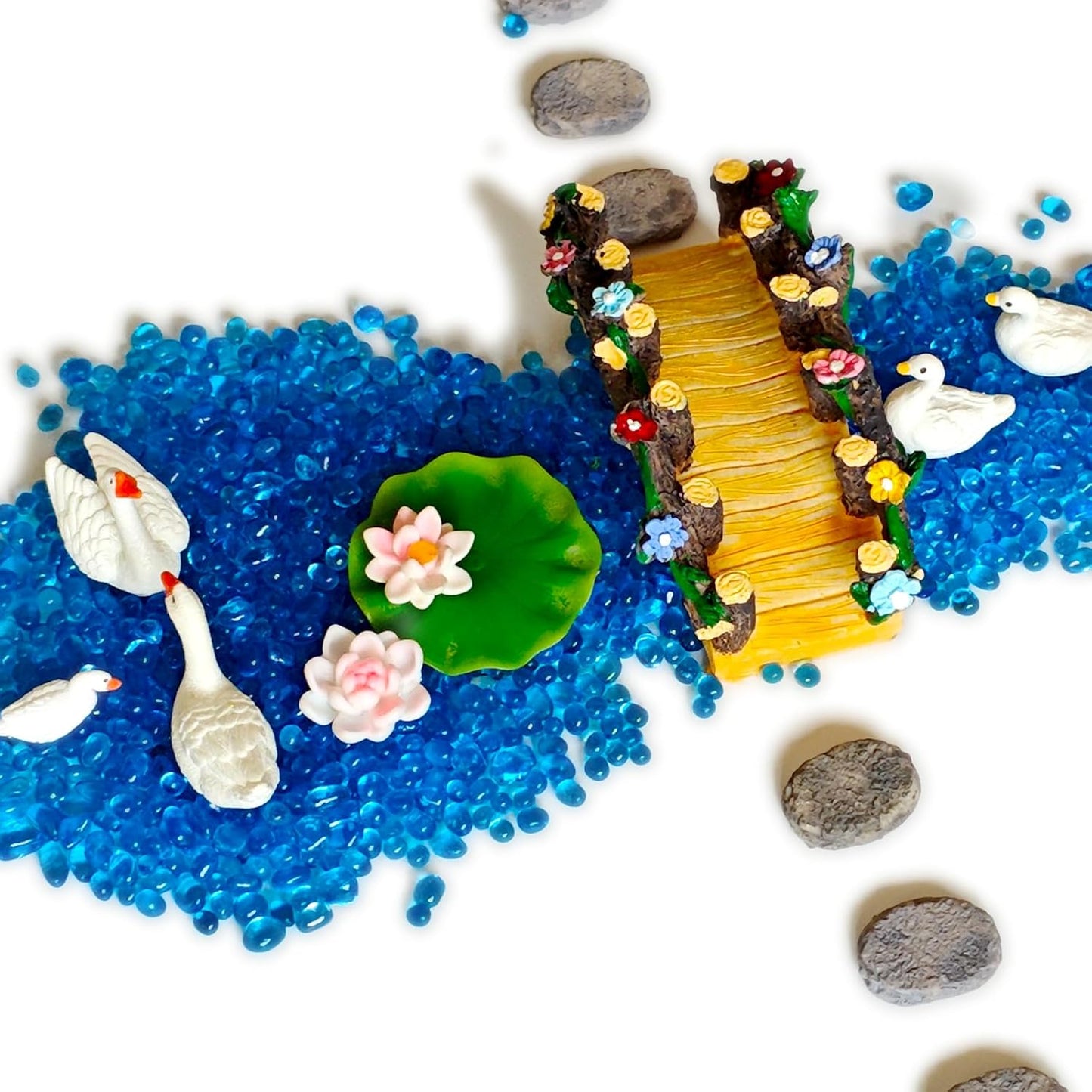 Kai Dream Fairy Garden Bridge,Miniature Resin Bridge Figurine,3.6 * 2 * 1.5 inches, Micro Landscape Tiny Decorative