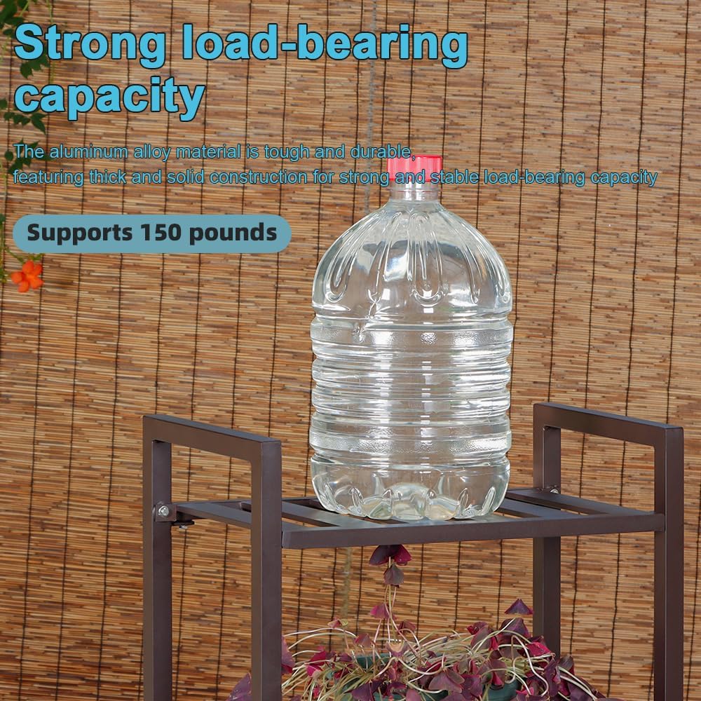 Plant Stand for Versatile Decor - Indoor/Outdoor Aluminum Stand with 300 LBS Strength, Sized L25.5 x W11.8 x H38.5 inch - Perfect for Patios, Gardens, Living Rooms