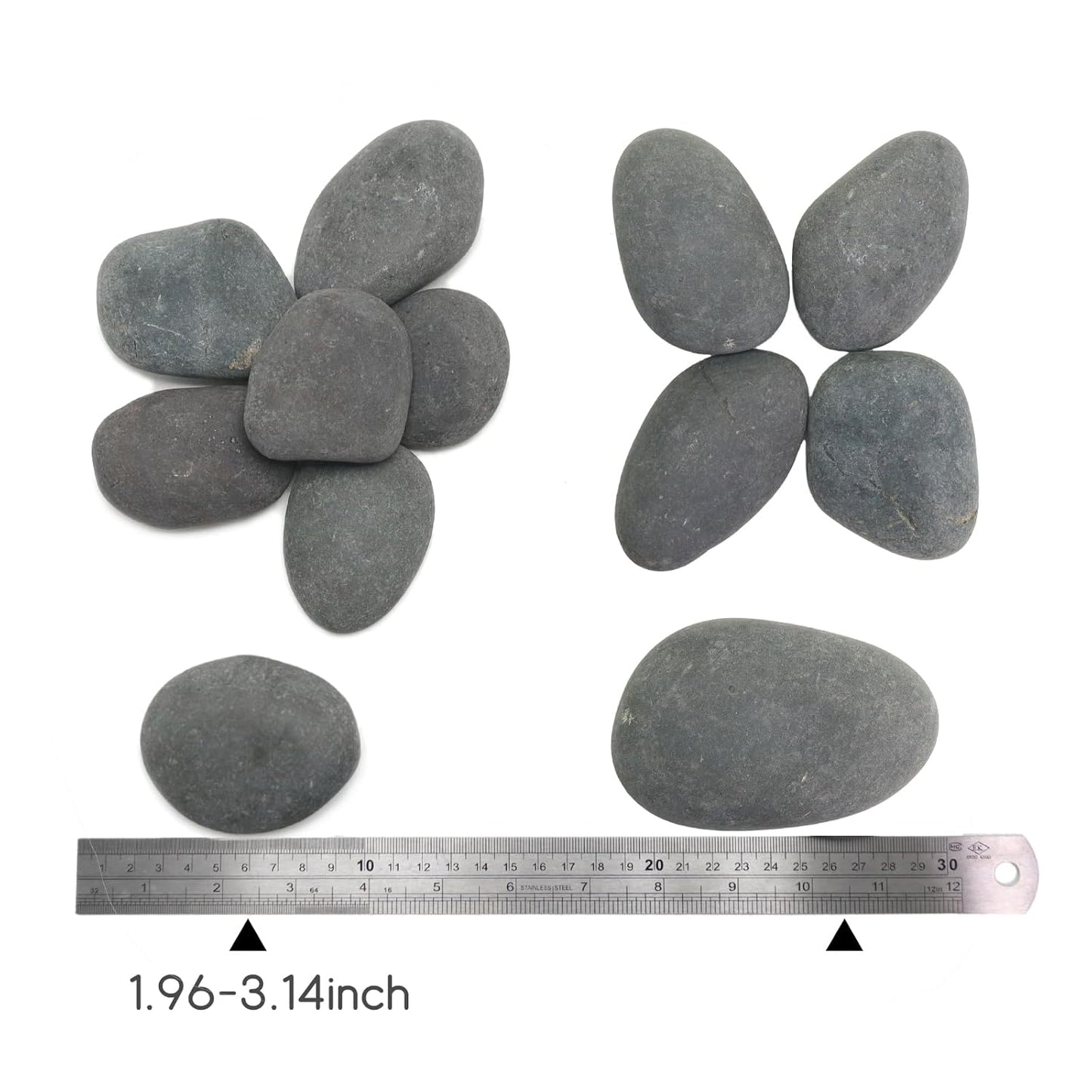 20LB Black Stones Pebbles River Rocks, Natural Beach Pebbles, 2-3" Garden Decorative Stones-2-3 Large Plant Rocks,Ideal for Aquarium, Home Decor