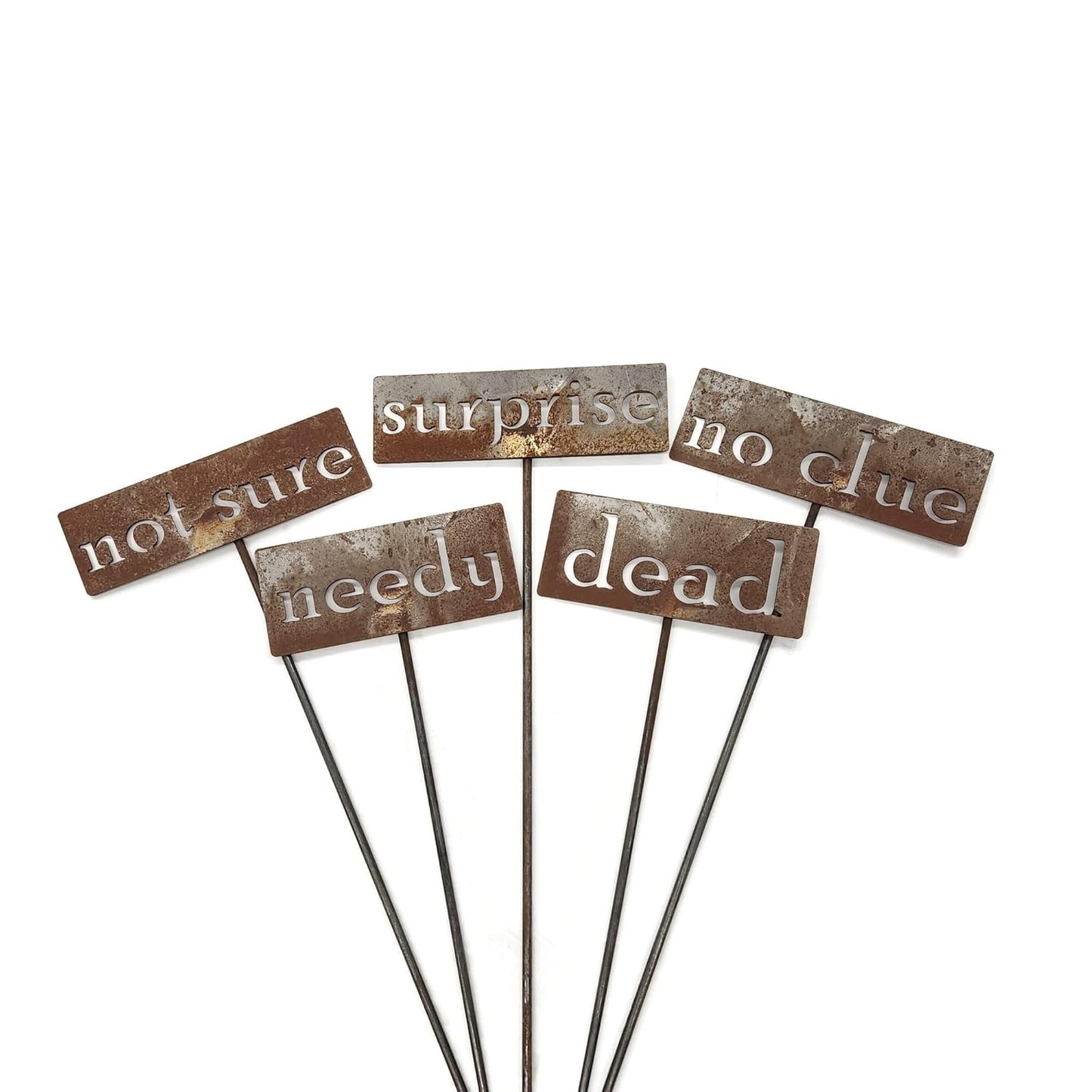 Classic Metal Garden Markers 19 Inches Tall (needy, Naturally Rusted)