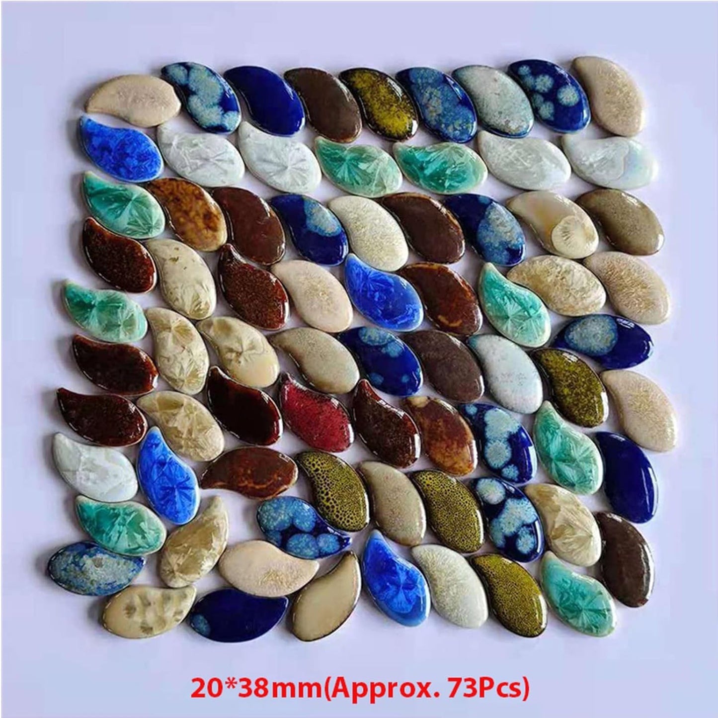 500g/1.1lb Random Color Irregular Ceramics Mosaic Tiles,DIY Making Creative Ceramic Mosaic Tiles for DIY Craft Plates Flowerpots Vases Cups Mosaic Making Supplies (Petal)