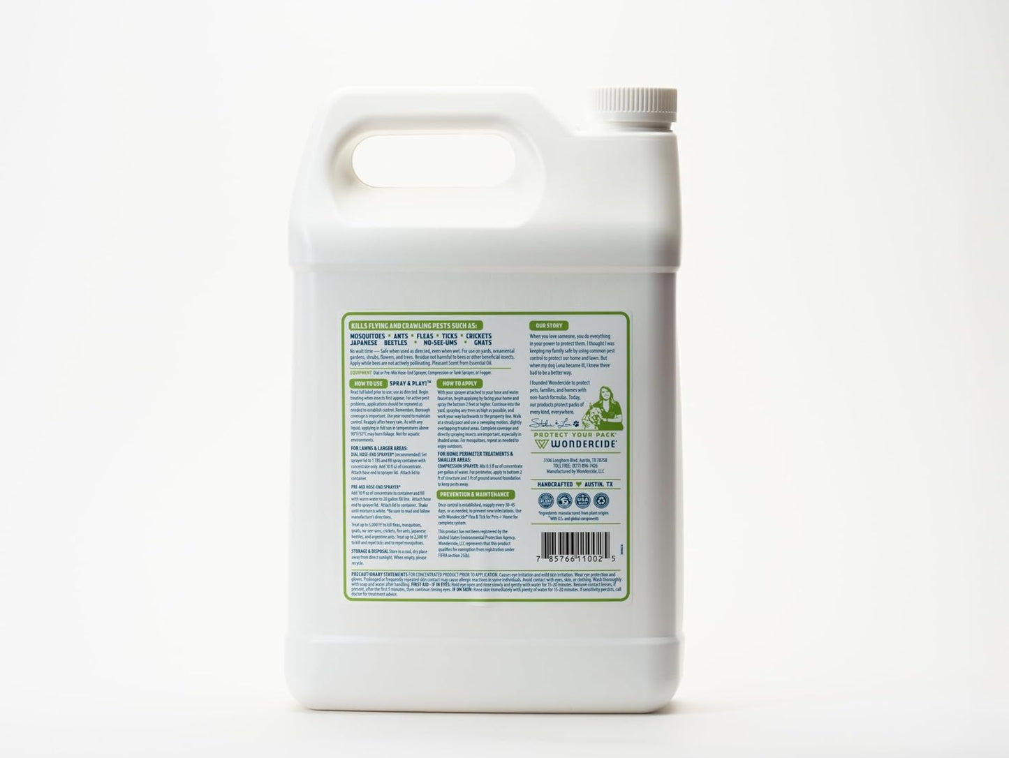 Wondercide - Outdoor Pest Control Spray Concentrate with Natural Essential Oils - Mosquito, Ant, Roach, and Insect Killer, Treatment, and Repellent - Safe Around Pets, Plants, Kids - 1 Gallon