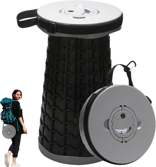 18-inch Heavy Duty Collapsible Stool - 800 lbs Capacity, 2.6 lbs Lightweight Portable Folding Stool for Camping, Travel, Music Festivals and Other Outdoor Events