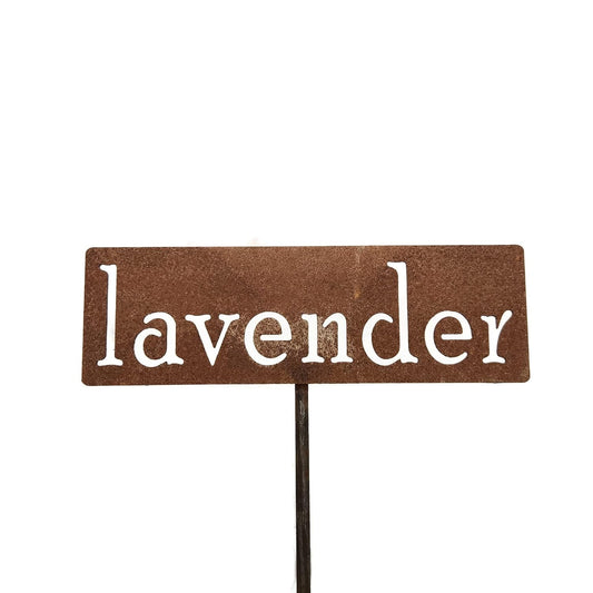 Classic Metal Garden Markers 19 Inches Tall (lavender, Naturally Rusted)