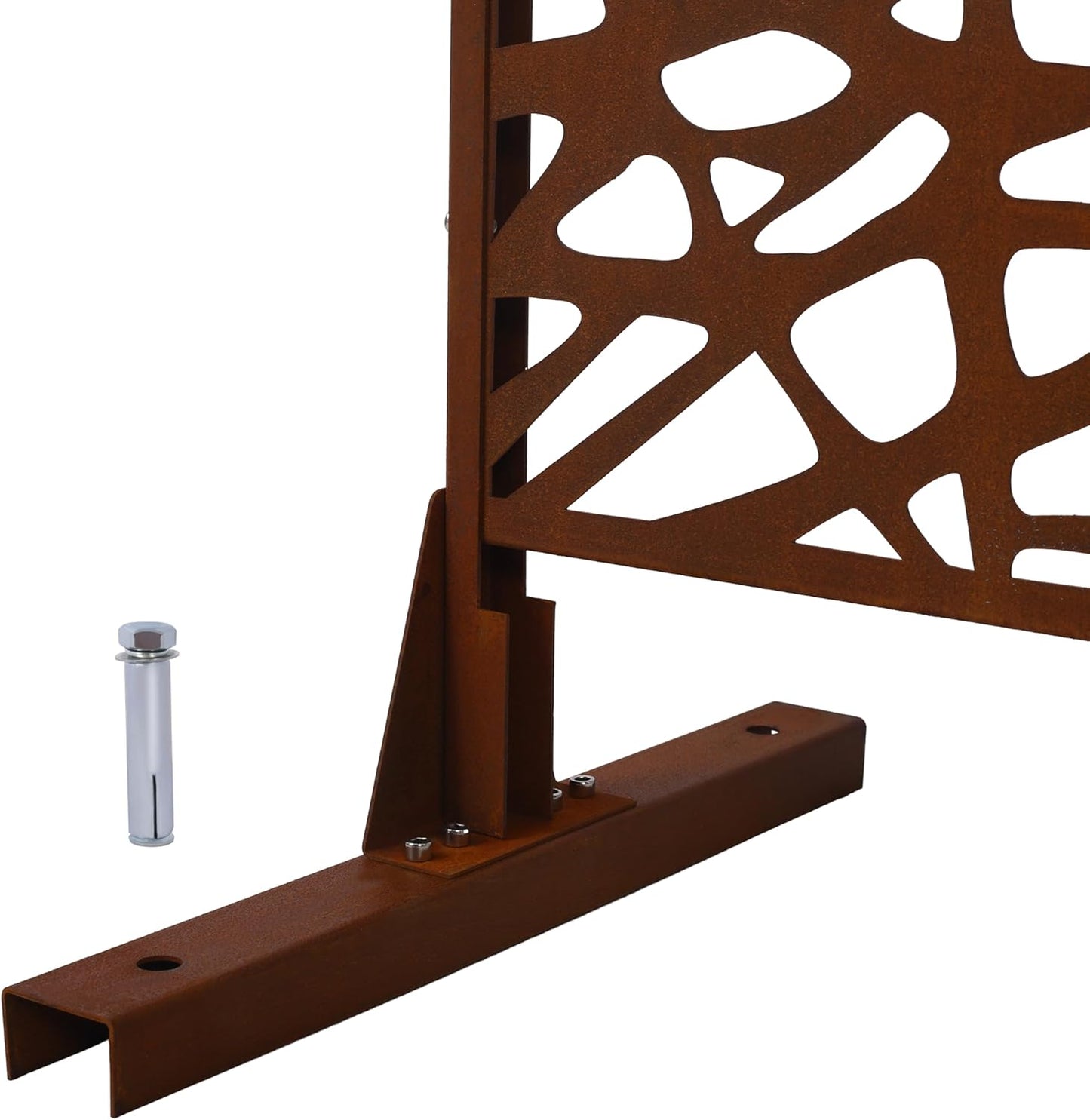 Metal Privacy Screens 76" H Outdoor Privacy Screens Panels Outdoor and Indoor Branch Pattern Divider Freestanding Decorative for Balcony Patio Garden Room Divider, Rust Red