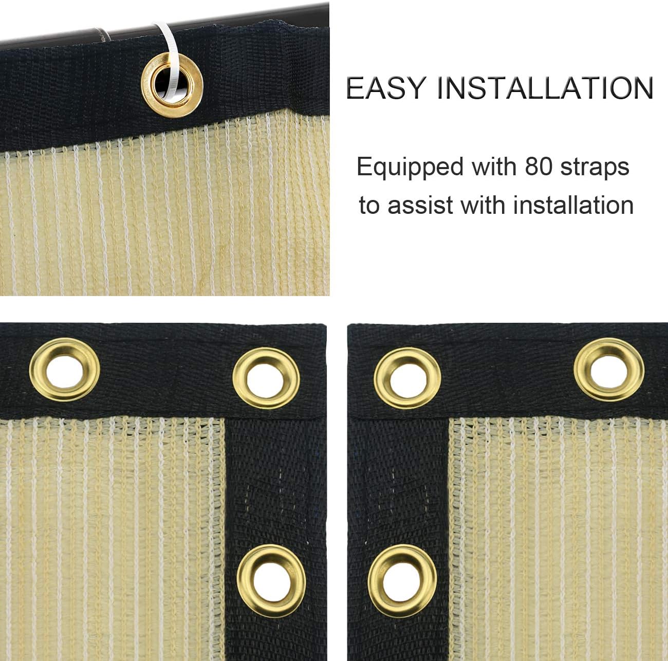 Sunnyglade 5 feet x 50 feet Privacy Screen Fence Heavy Duty Fencing Mesh Shade Net Cover for Wall Garden Yard Backyard (5 ft X 50 ft, Sand)