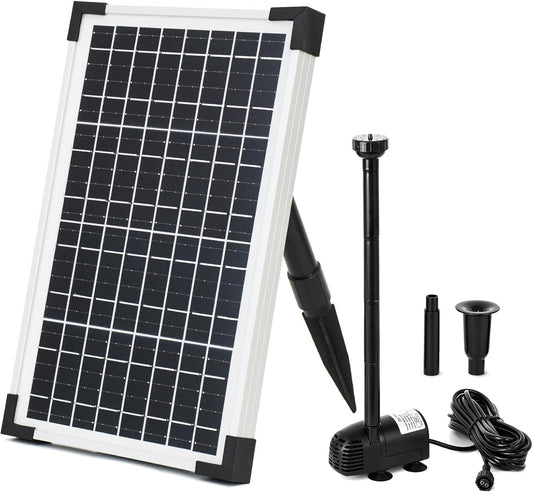 ECO-WORTHY Solar Fountain Water Pump Kit 12 W, 196 GPH+ 12 Watt Solar Panel Submersible Powered Pump for Small Pond, Garden Decoration, Pool, Birdbath(Need Sunlight) Black