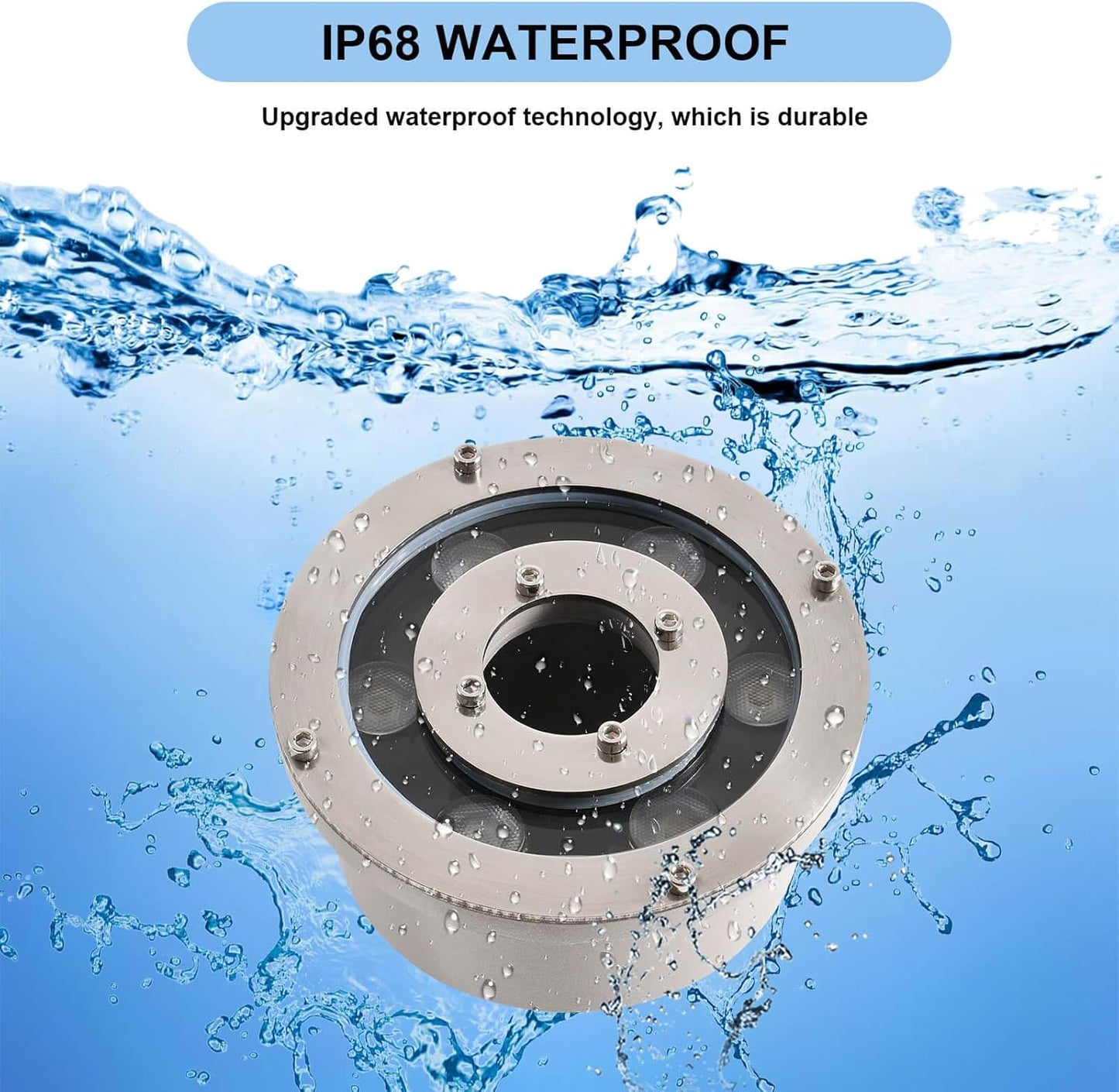 Fountain Light LED Underwater Pond Lights 18W RGB Color Changing with Remote AC12V IP68 Waterproof Submersible Light for Garden Fountain Pond