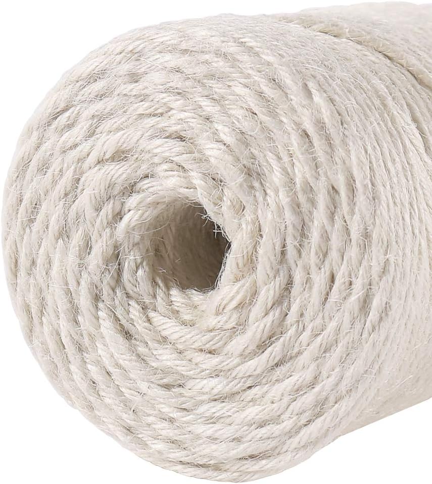 Tenn Well 3mm Jute Twine, 328 Feet Thick Twine String for Crafting, Gift Wrapping, Gardening, Packing and DIY Projects (Creamy)