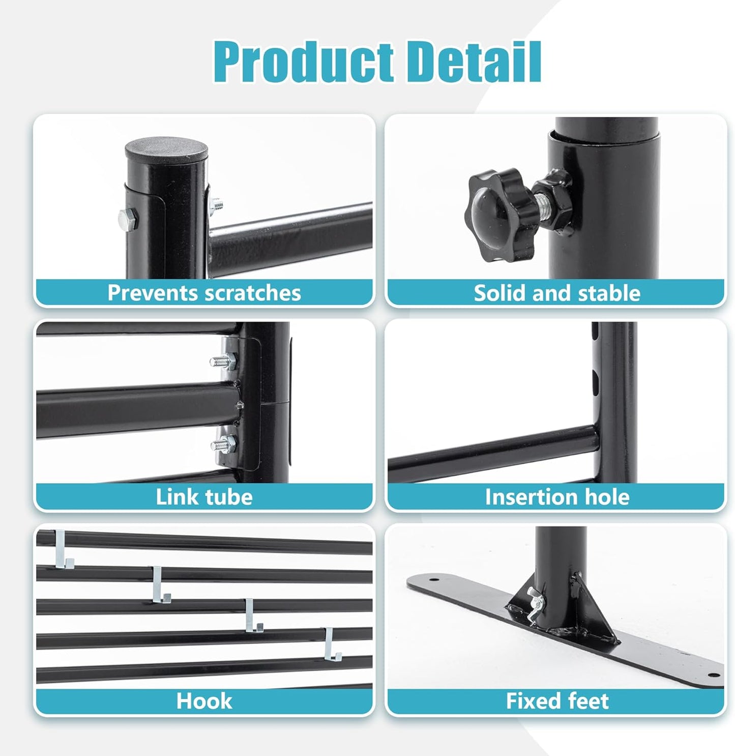 Metal Outdoor Privacy Screen with Stand, 3.9 ft W x 6 ft H Slatted Privacy Screens and Panels, Decorative Privacy Screen Fence Panels Freestanding for Outside Patio Garden Backyard, Black, 1 PC