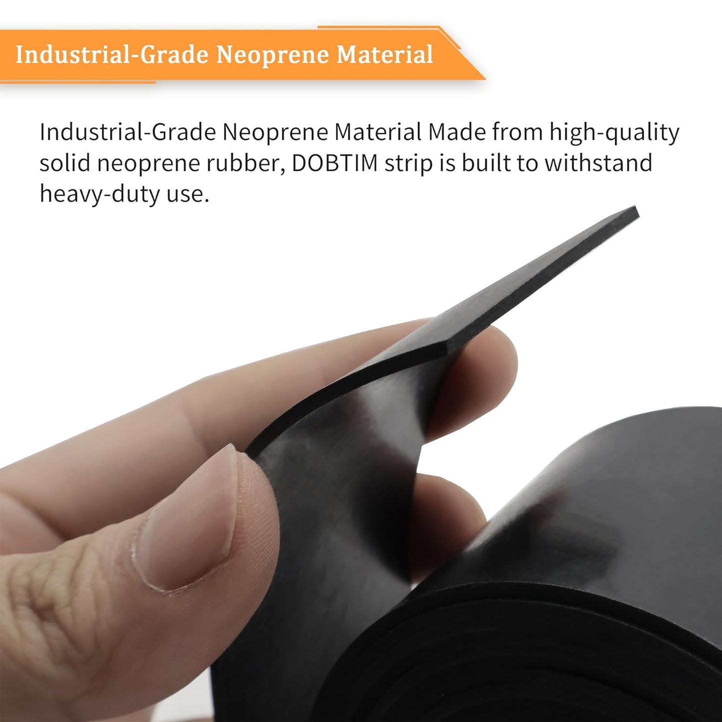 DOBTIM Neoprene Rubber Sheet Rolls 1/8 (.125)" Thick X 12" Wide X 10' Long, Solid Rubber Strips Use for Gaskets DIY Material, Supports, Leveling, Sealing, Protection, Abrasion, Flooring, Black